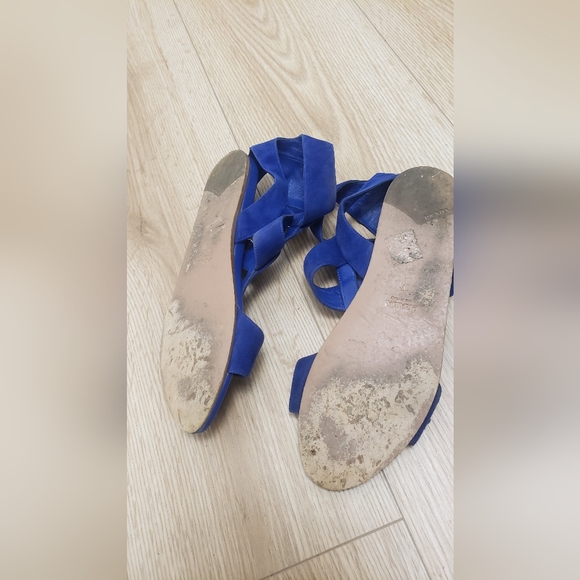 Prada gladiator suede sandals in sapphire color size 37 - Picture 9 of 10